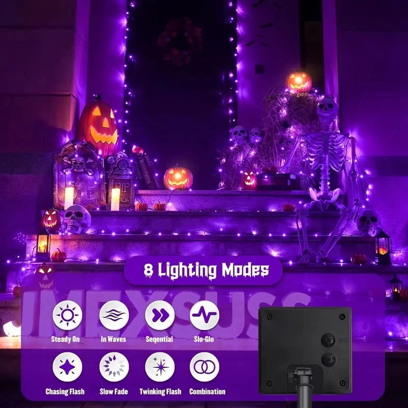 Solar String Fairy Lights Waterproof Outdoor Garland for Holiday Decor