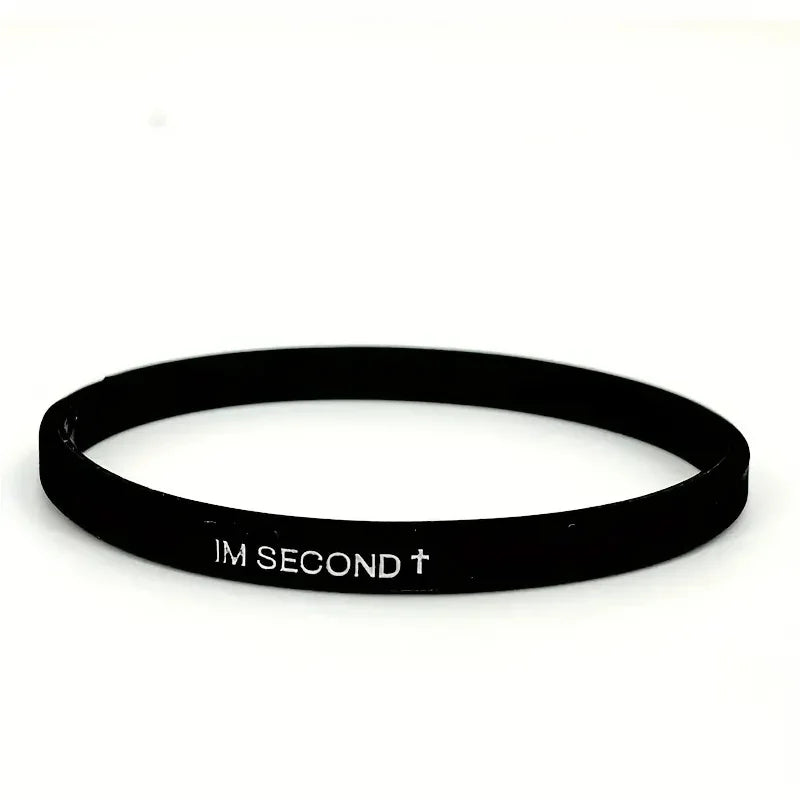 Mens Black White Silicone Bracelets with Cross Symbol - Minimalist Spiritual Wristbands, Durable Gift Set