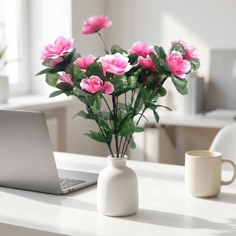Artificial Azalea Flowers Branches - Real Touch Floral Craft Decoration