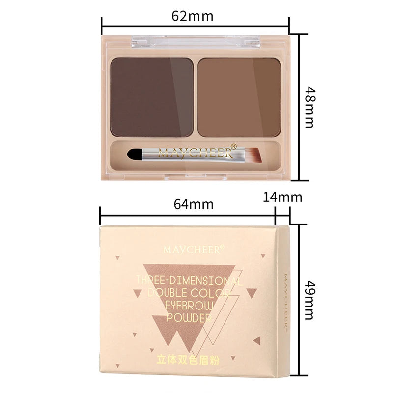 Waterproof Eyebrow & Eye Shadow Palette with Brush - 2 Color Options