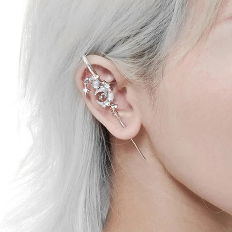 Moon Ear Hook Earrings for Women Delicate Jewelry Piercing Accessories