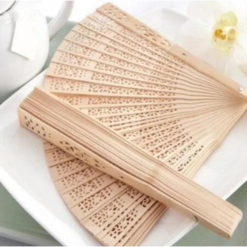 Sandalwood Folding Wooden Hand Fan 20cm - Decorative & Cooling Accessory