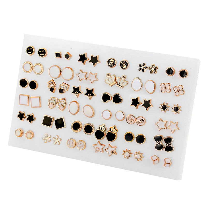 Mixed Style Enamel Animal Geometric Stud Earrings Set for Women Girls
