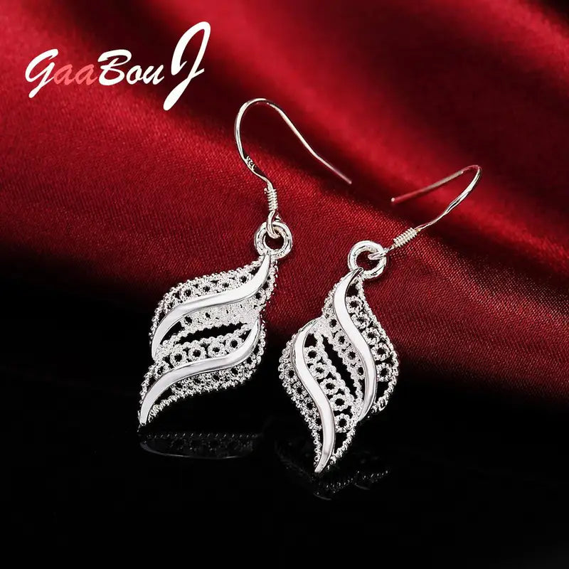 925 Sterling Silver Dangle Earrings for Women Wedding Engagement Jewelry