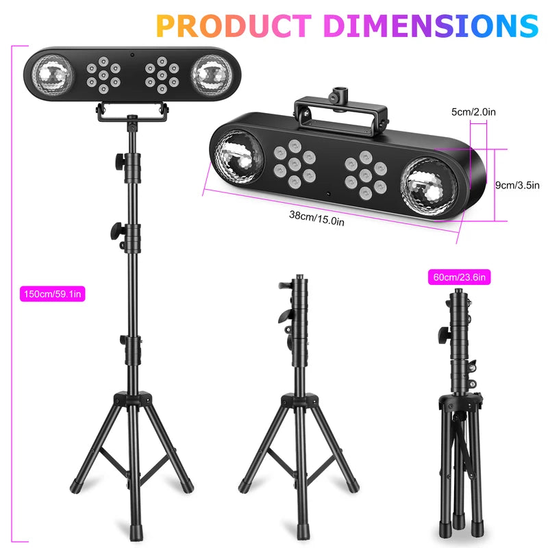 30W RGB 3-in-1 Stage Effect Light with Remote Control for DJ Party Concert