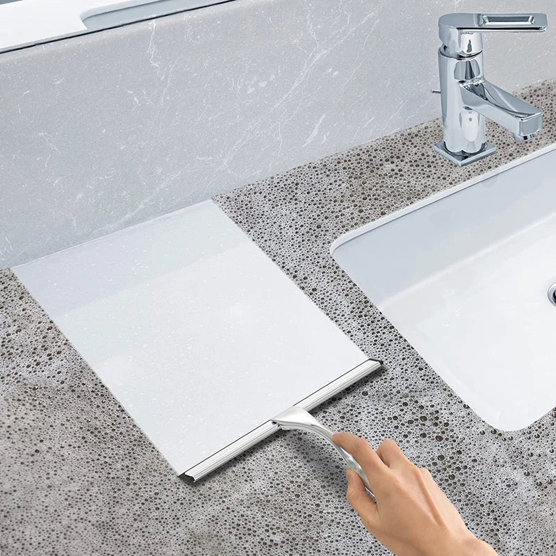 Stainless Steel Shower Squeegee with Hooks - Glass, Tile & Mirror Cleaning Tool