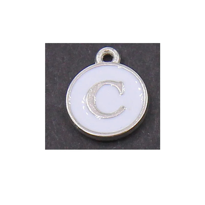 10PCS Initial Letter Enamel Charms for Jewelry Making Handmade DIY Bracelets & Earrings