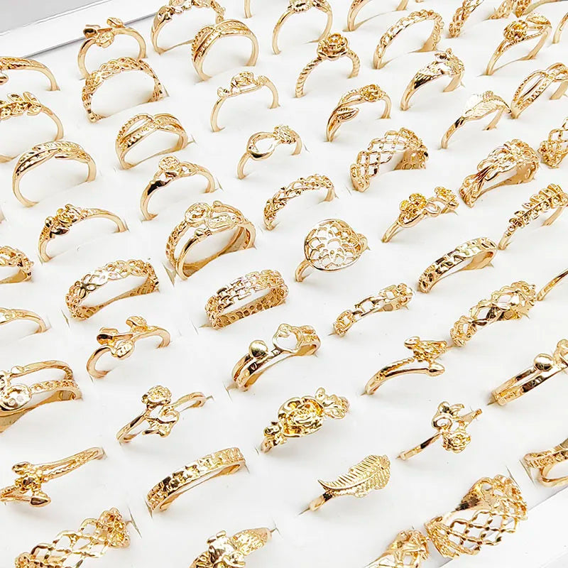 Set of 30 Antique Style Silver Finish Finger Rings for Women Mix Styles Gift Party