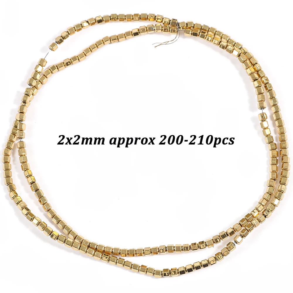 Natural Stone AAA+ Hematite Spacer Beads for Jewelry Making 15''