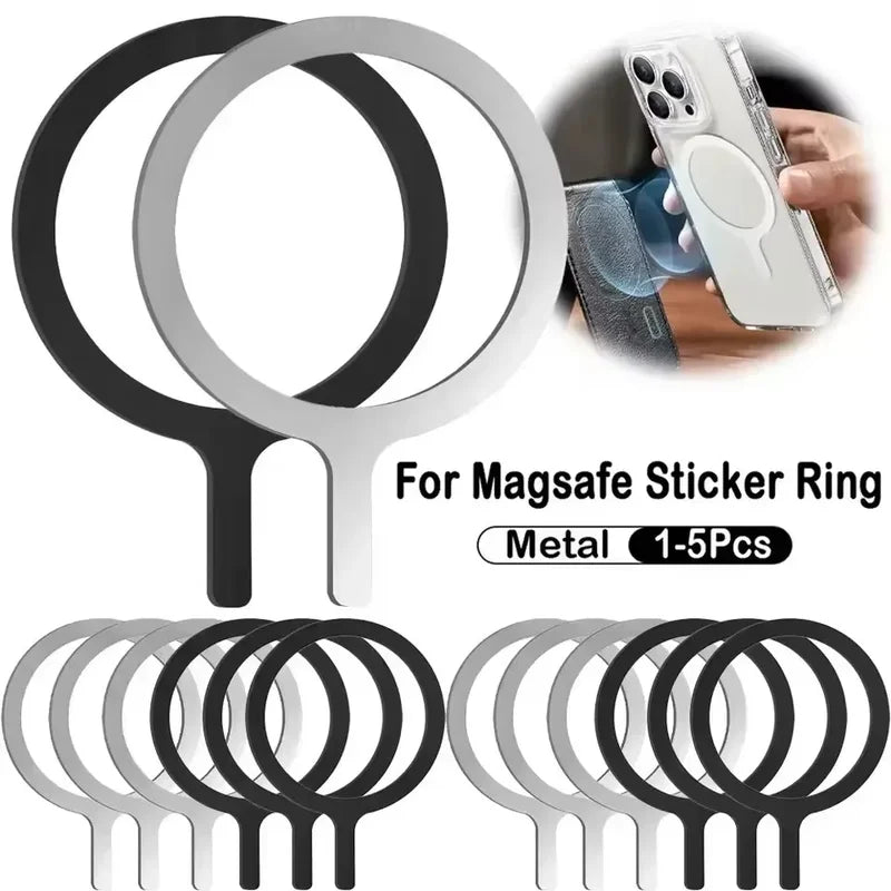 Magnetic Adapter Ring for Wireless Charging - Universal Metal Plate for Phones