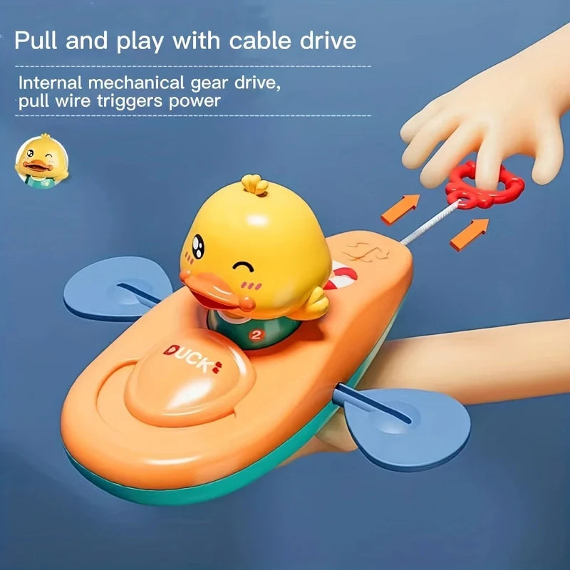 Kids Kayak Toy Yellow Duck Pool & Bath Floating Toy Set