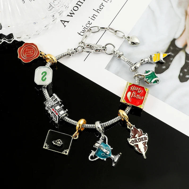Movie-Themed Slytherin House Bracelet with Magical Charm Accessories