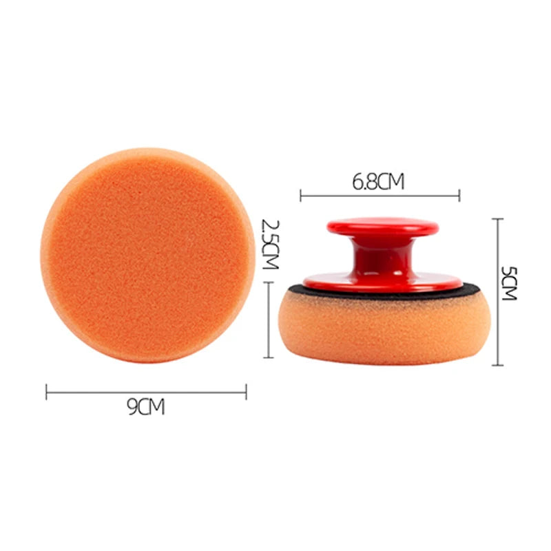 Car Waxing Sponge with Handle and Polishing Pads - Detailing Buffing Kit