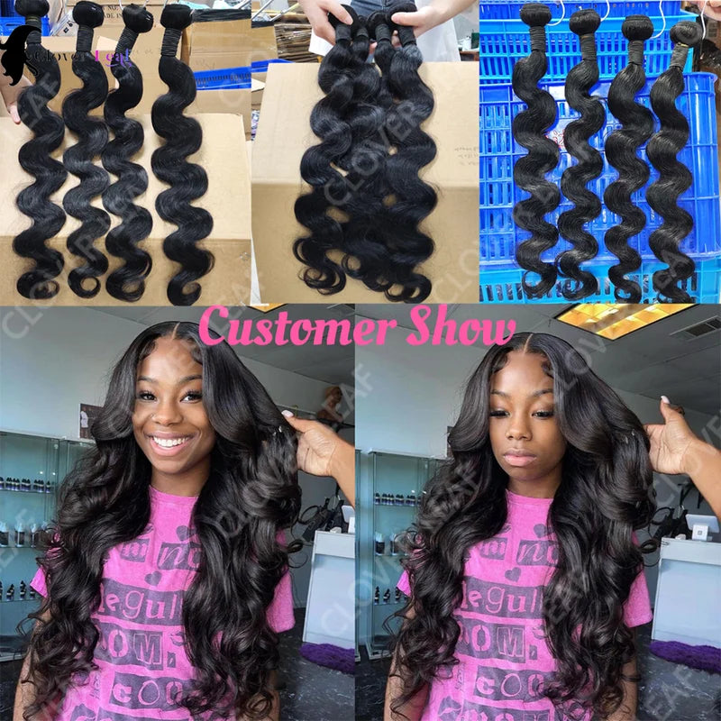 24 Inch Body Wave Human Hair Bundles - Brazilian Remy Virgin Hair Extensions - No Tangle or Shedding