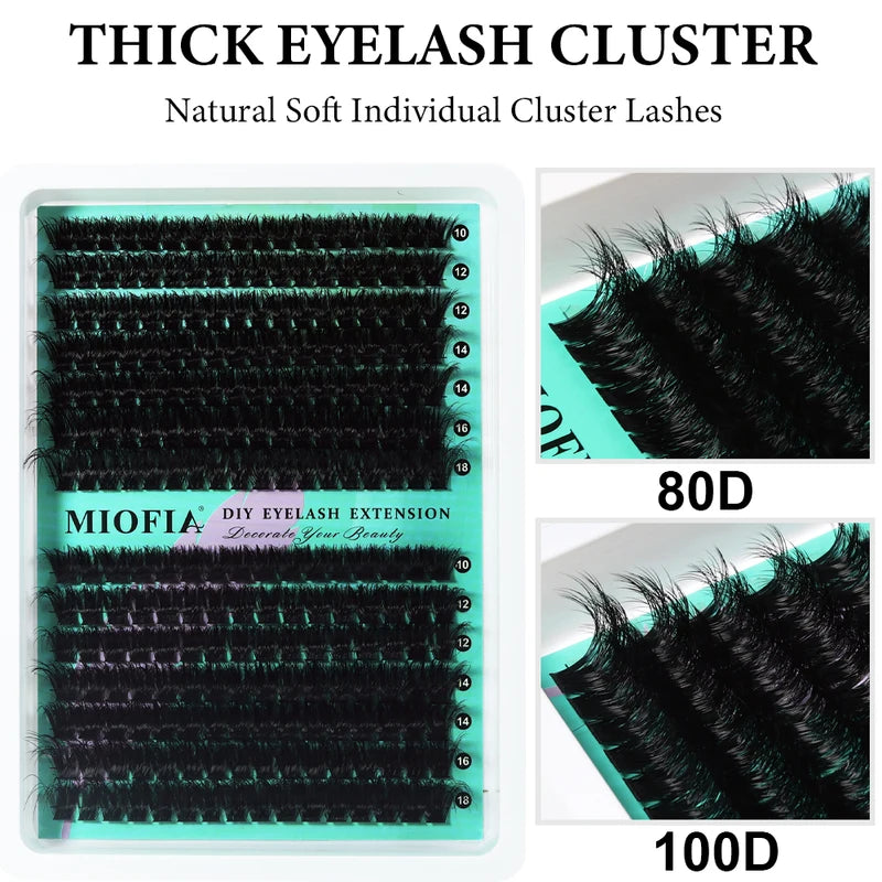 False Eyelash Clusters 3D Mink Fluffy Natural Cat Eye Style DIY Lash Extension