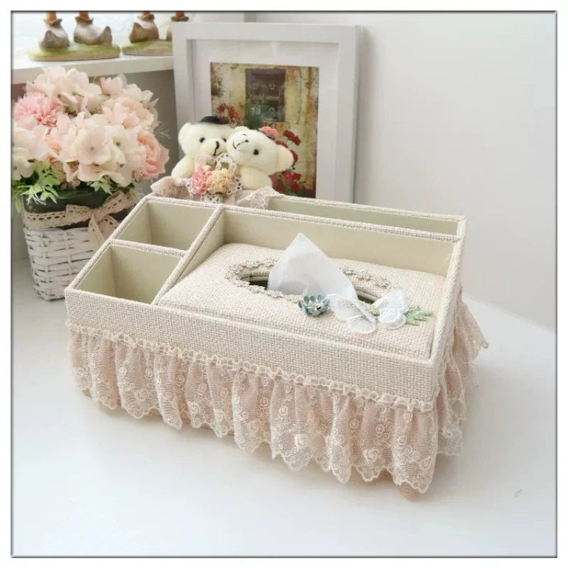 Multifunctional Tissue Box Holder with Remote Control Storage for Living Room Home Decor
