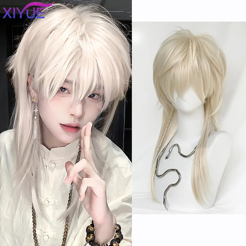 Blonde Mullet Wig Synthetic Long Straight Fluffy Cosplay Party Wig - Multiple Colors
