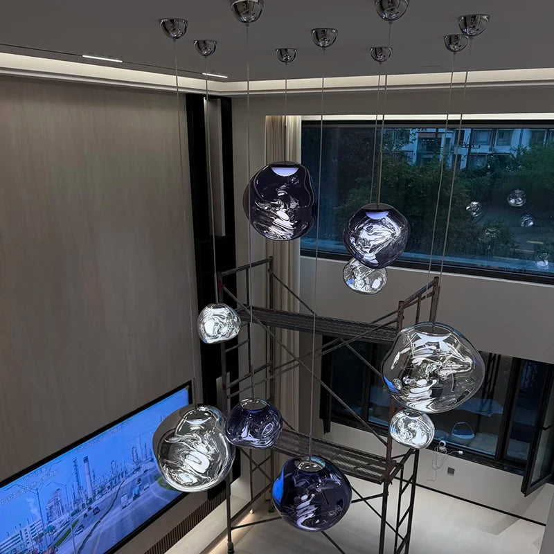Modern Pendant Light Art Shape PVC Lighting Fixture for Indoor Living Room Kitchen