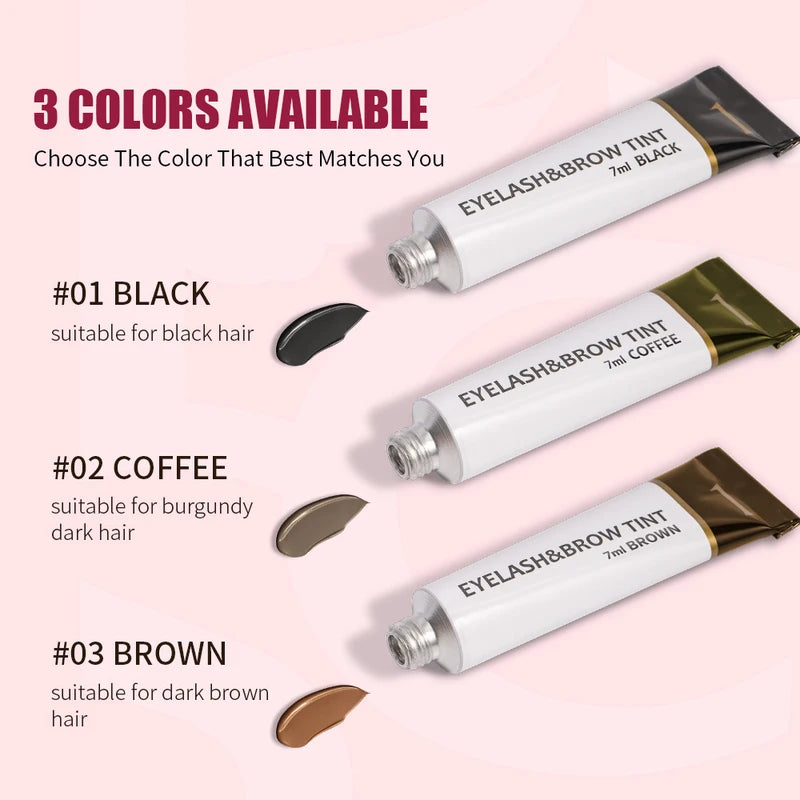 Eyelash and Eyebrow Tint Kit - Long-Lasting Mascara Lift & Dye Set