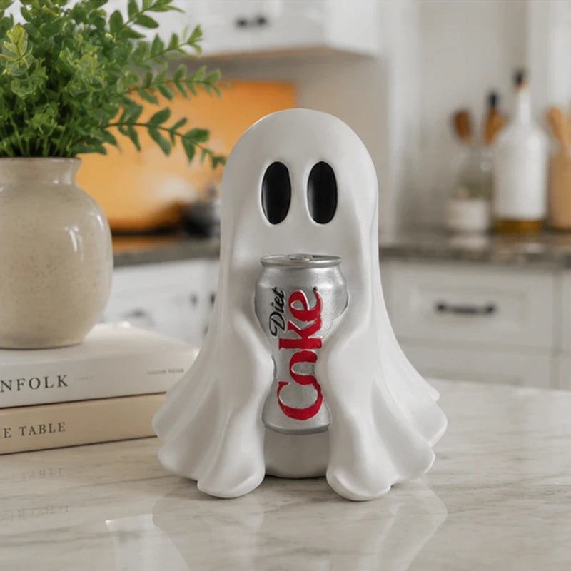 Funny Ghost Resin Desk Decor - Halloween Spooky Office Ornament Gift