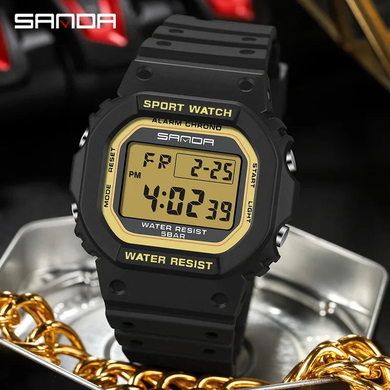 Children's Waterproof Digital Sport Watch with LED Display and Luminous Features