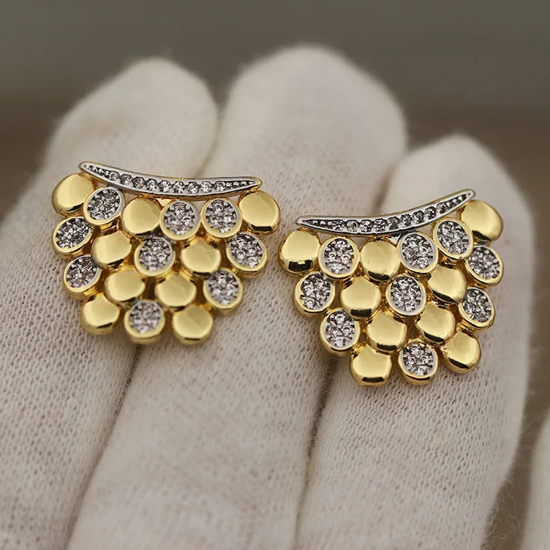 Luxury Crystal Geometric Stud Earrings for Women - Zirconia Jewelry