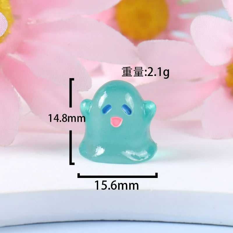Glow in Dark Resin Ghost Figurines Set for Fairy Garden Micro Landscape Halloween Decor - 10/30/50pcs