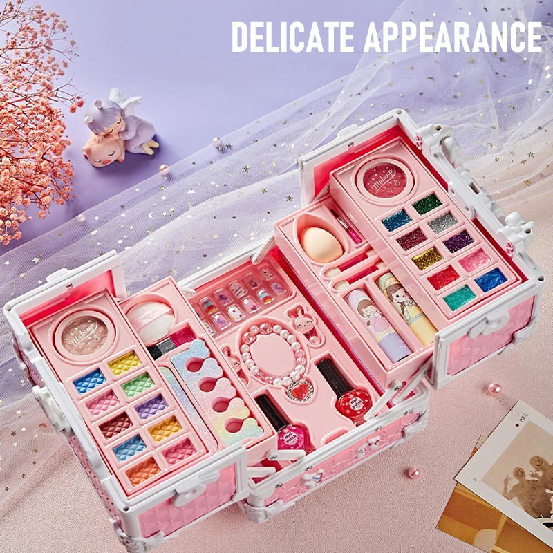 Kids Makeup Kit for Little Girls 49 Pcs Washable Makeup Set with Case - Birthday Gift