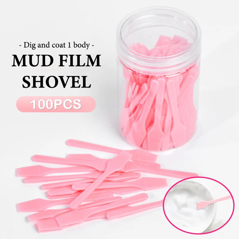 Mini Cosmetic Spatula Set for Face & Makeup Application - 100 Pcs