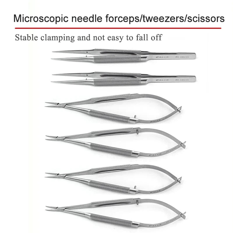 Ophthalmic Microsurgery Instruments Set - Surgical Scissors, Needle Holders & Tweezers in Multiple Colors