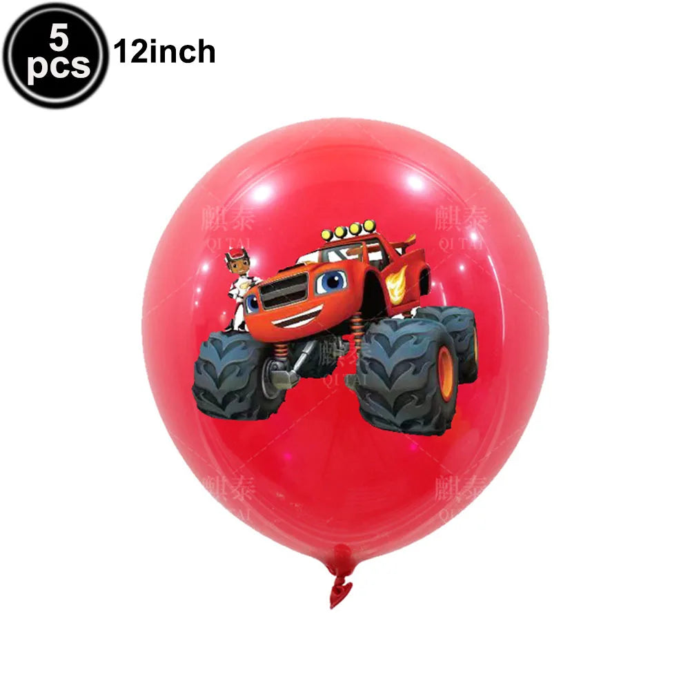12 Inch Motorcycle Racing Latex Balloon Set - Kids Birthday Party Decor