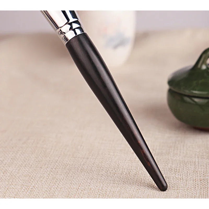 Luxury Makeup Brush for Cheeks - Natural Goat & Fox Hair, Rounded Powder Blush & Bronzer Tool