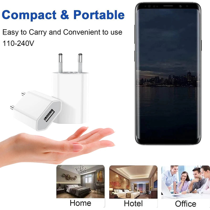 Universal USB Wall Charger 5V 1A Power Adapter for Mobile Phones
