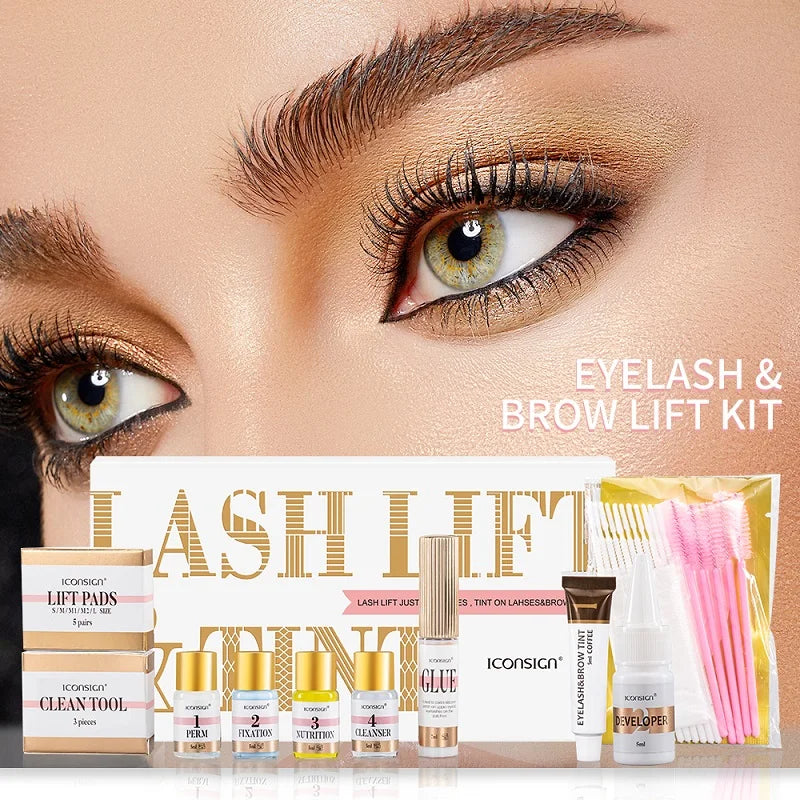 Lash Lift and Tint Kit for Eyelash Curling and Eyebrow Dyeing - Professional Use
