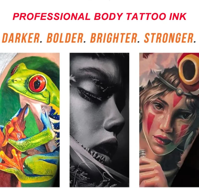Professional 17-Color Tattoo Ink Set 15ML Body Art Pigment for Permanent Tattoos