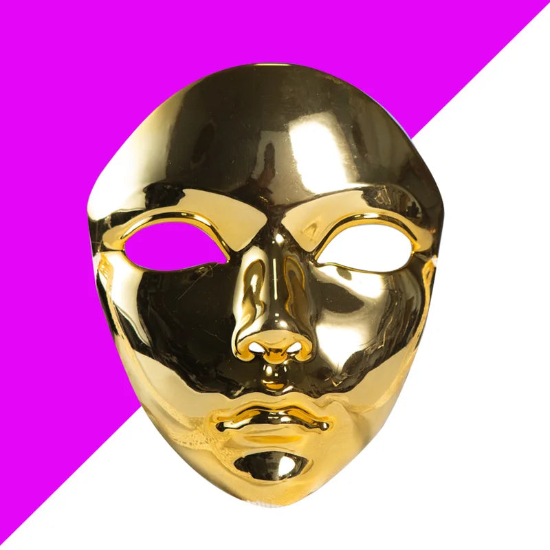 Full Face Metallic Masquerade Mask for Women & Men Halloween Cosplay Accessories