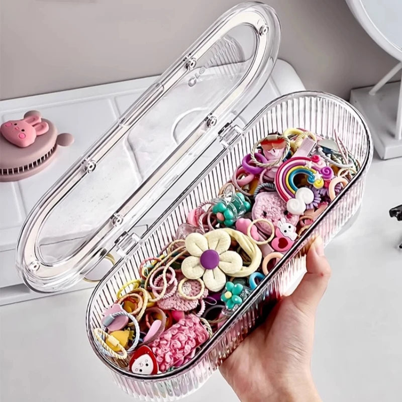 Hair Accessories Organizer Acrylic Storage Box with Multiple Compartments