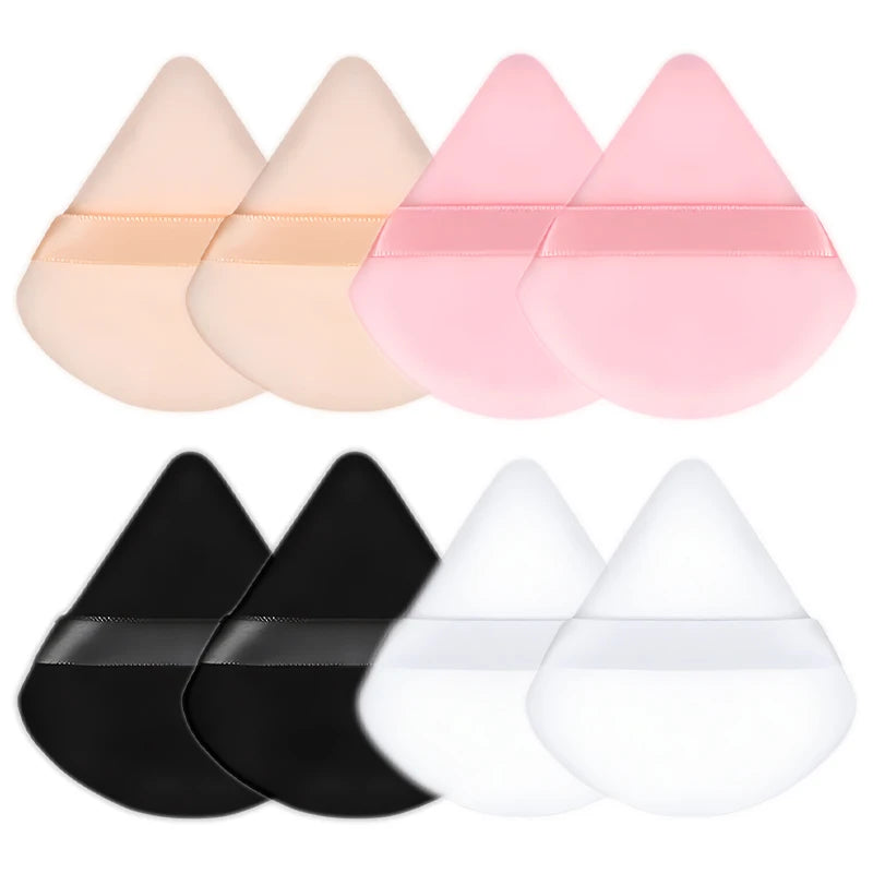 8-Piece Triangle Velvet Makeup Sponges Set for Face & Eye Contouring Wet Dry Use