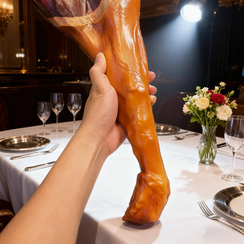 Funny Fake Pork Leg Prop - Realistic PU Ham & Bacon for Pranks & Decor