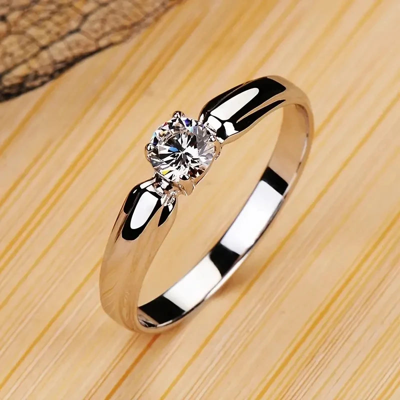 Elegant Cubic Zirconia Engagement Wedding Ring for Women - Multiple Sizes