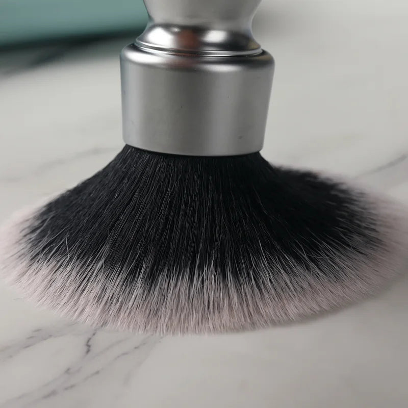 Heavy Metal Handle Synthetic Hair Tuxedo Knot Shaving Brush for Men