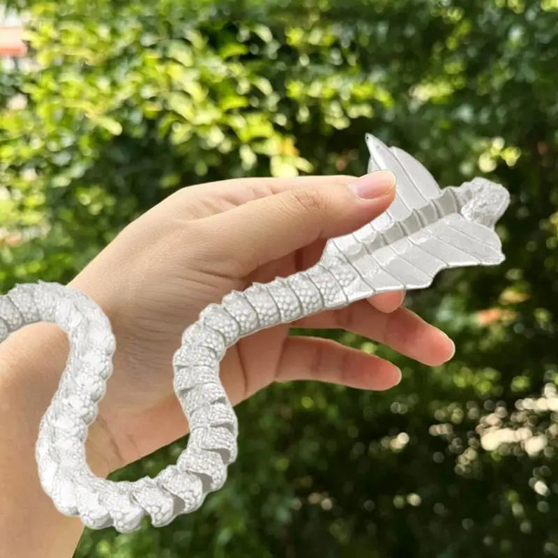 3D Printed Articulated Serpent Dragon Figurine - Fantasy Desk Decor & Collectible