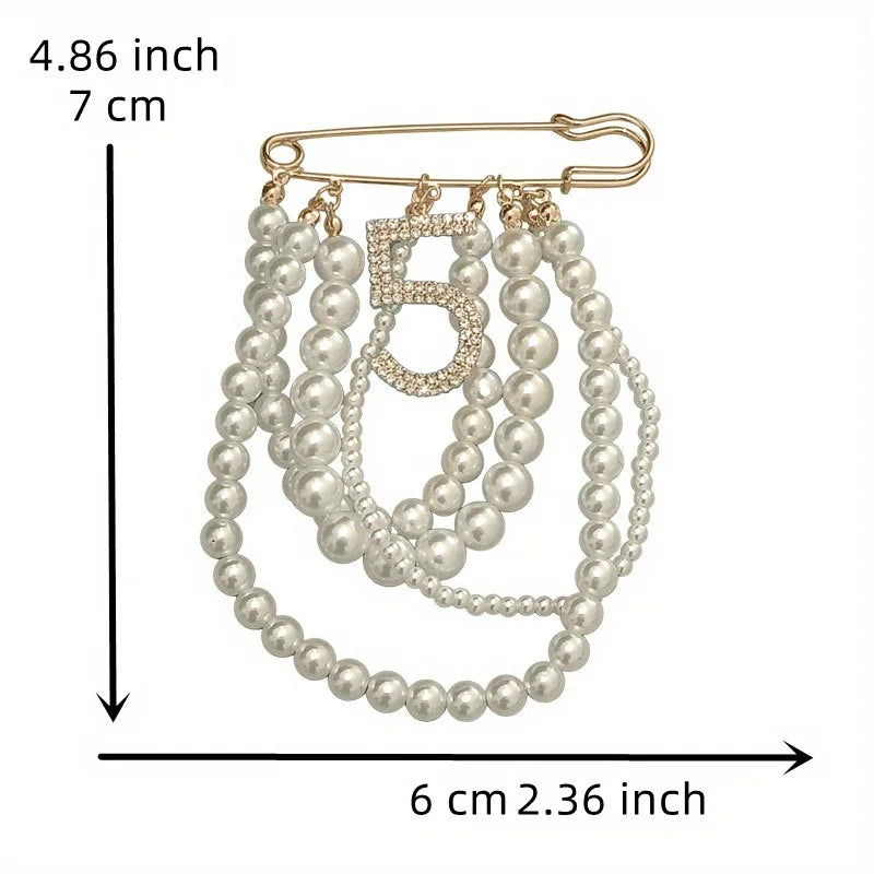 Elegant Pearl Tassel Crystal Brooch for Wedding & Party Accessories