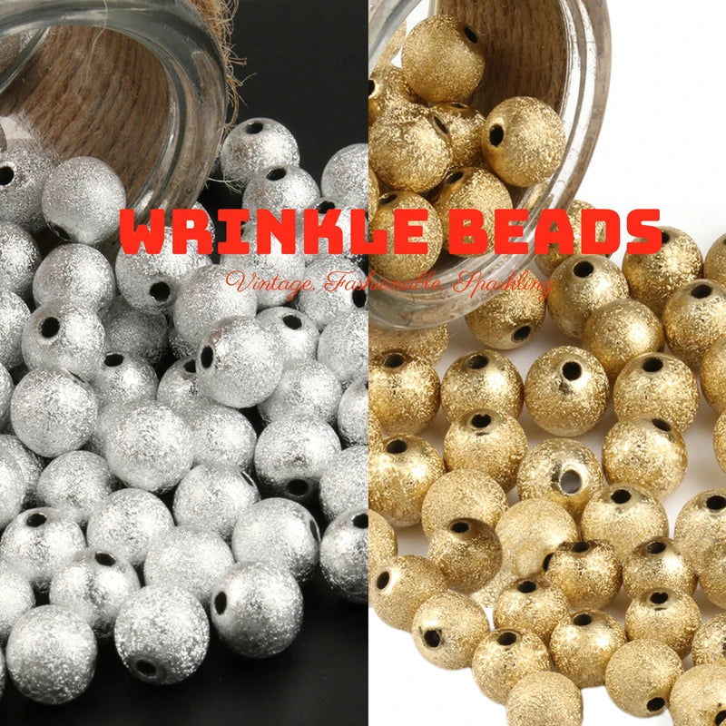 Silvery Gold Color Stardust Plastic Beads for Jewelry Making - 50-500pcs