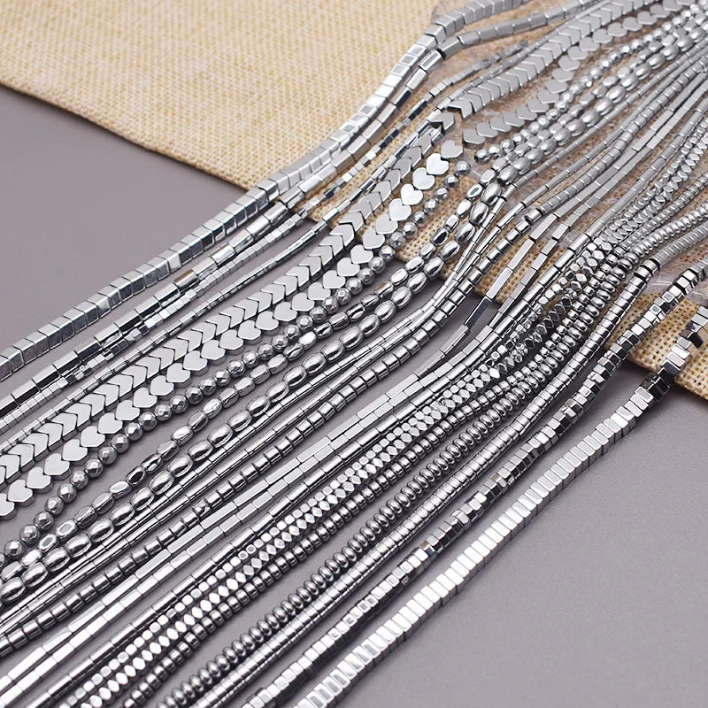 Natural Hematite Stone Spacer Beads for Jewelry Making - Loose Beads, Multiple Colors