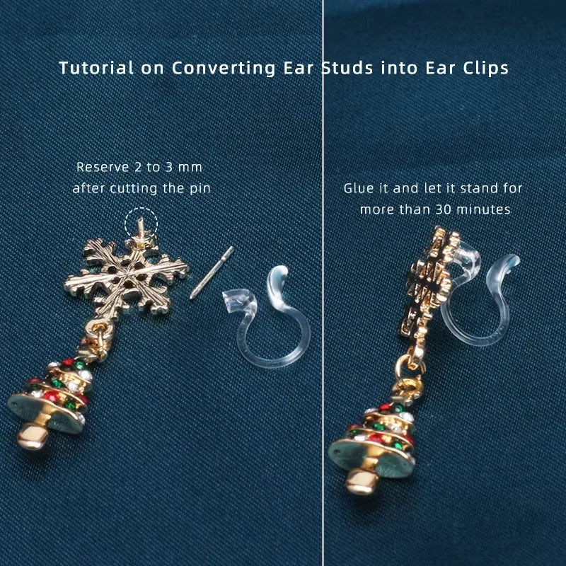 Transparent Ear Clips for Jewelry Making, U-Shaped DIY Earrings (2 Pack)