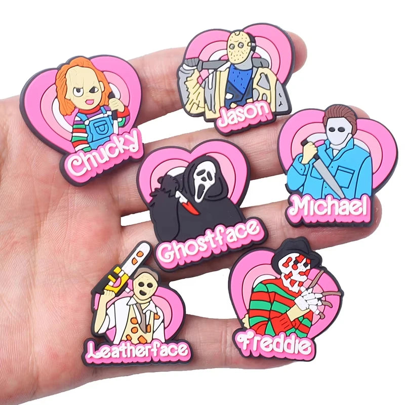 Halloween Pink Ghost PVC Shoe Charm Alligator Charm for Bracelets Kids Adults