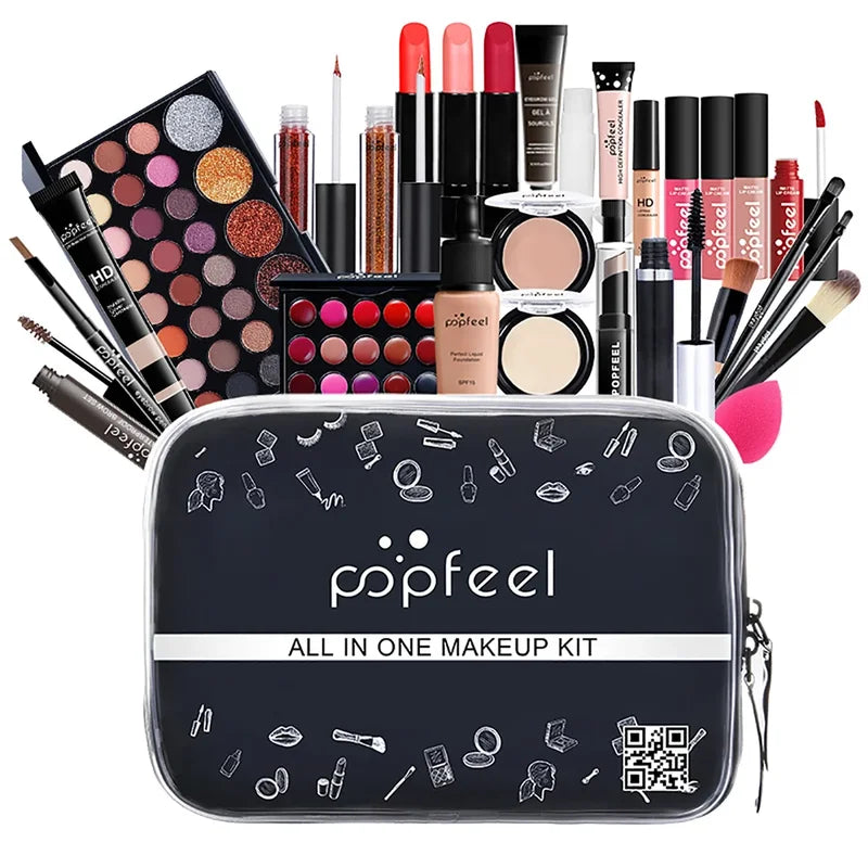 Christmas Makeup Gift Set 27-Piece Full Kit with Lip, Eye, Face Cosmetics for Women
