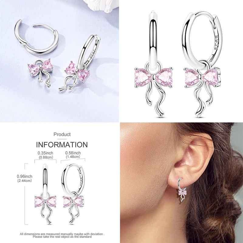 Women Hoop Earrings 2025 New Sterling Silver Cherry Wedding Engagement Gift