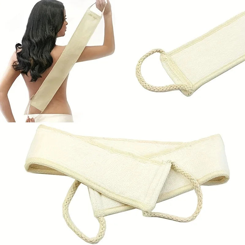 Exfoliating Body Scrubber with Strap - Soft Washcloth for Dead Skin Removal & Dry Brushing